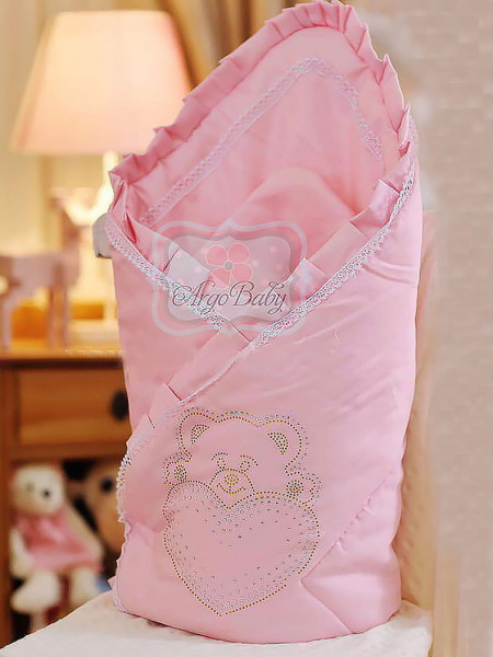 Одеяло на выписку Арго Мишка розовый