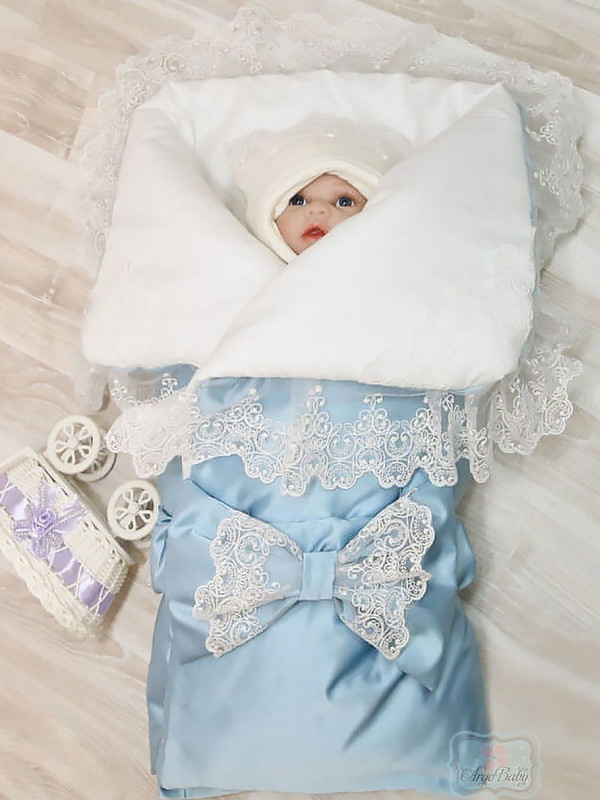 Демисезонный конверт Luxury голубой