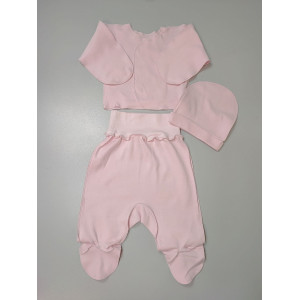 Комплект на выписку Элеганс серый-розовый