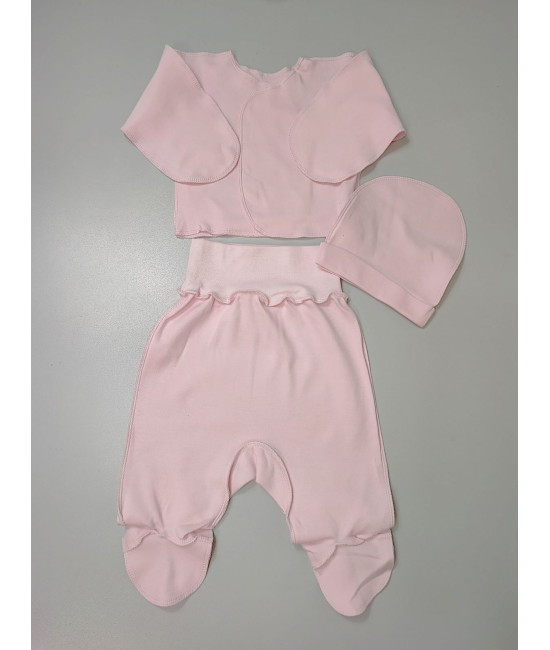 Комплект на выписку Элеганс серый-розовый