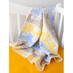 Хлопковый плед Слоники