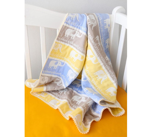 Хлопковый плед Слоники