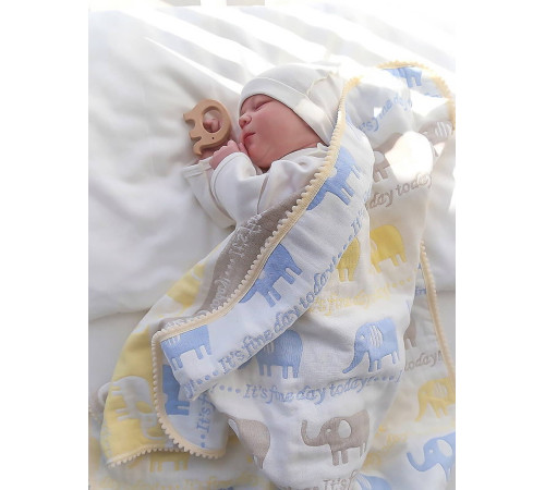 Хлопковый плед Слоники