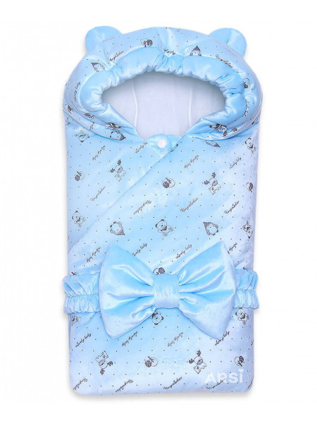 Демисезонный конверт-одеяло Arsi Мишка голубой