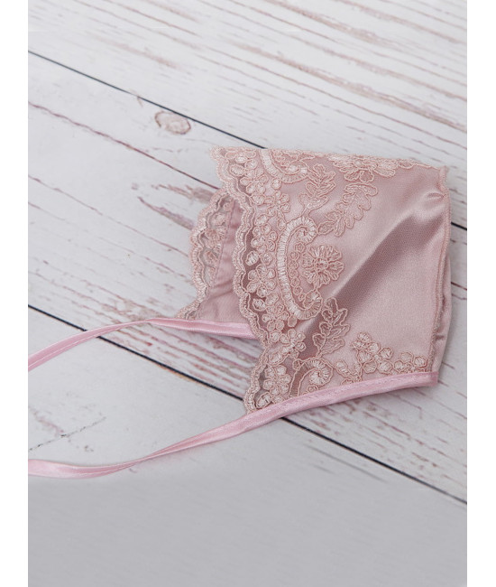 Чепчик для новорожденного Роскошь пудра