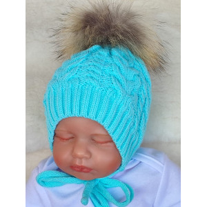 Вязаная шапочка Косички тиффани
