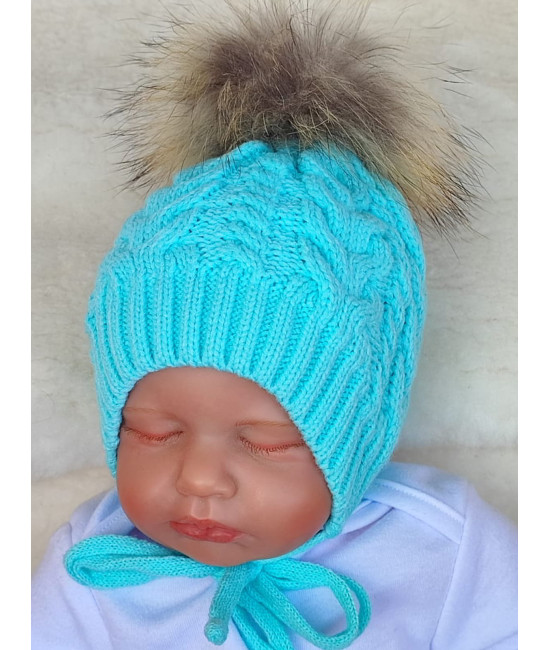 Вязаная шапочка Косички тиффани