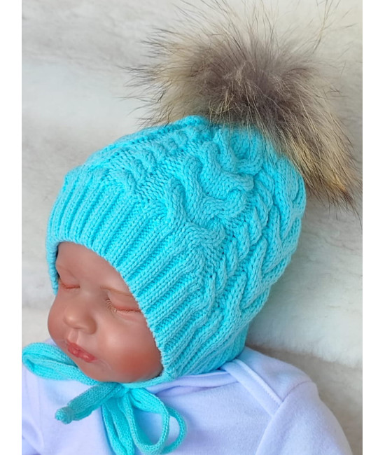 Вязаная шапочка Косички тиффани