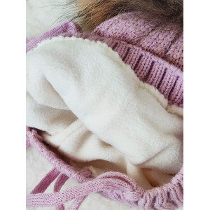 Вязаная шапочка Косички пудра