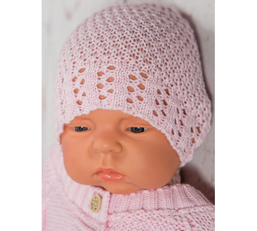Вязаная шапочка Рис розовая