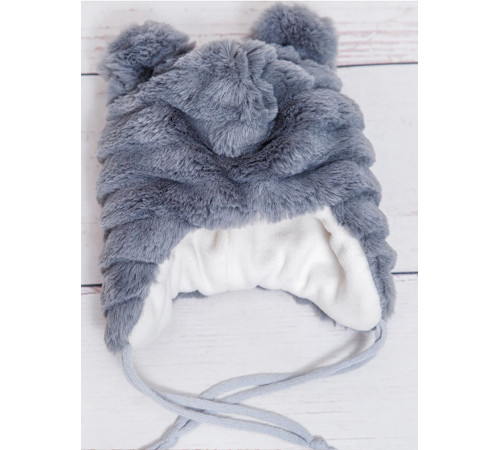 Утепленная шапочка Северный мишка серый