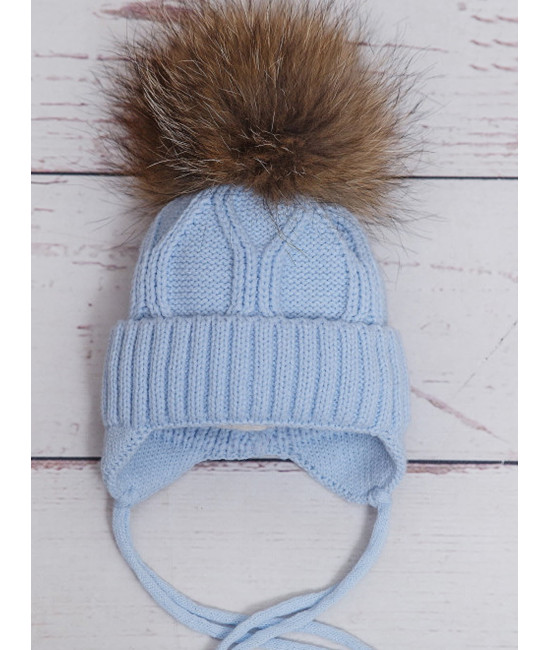Вязаная шапочка Умка голубая