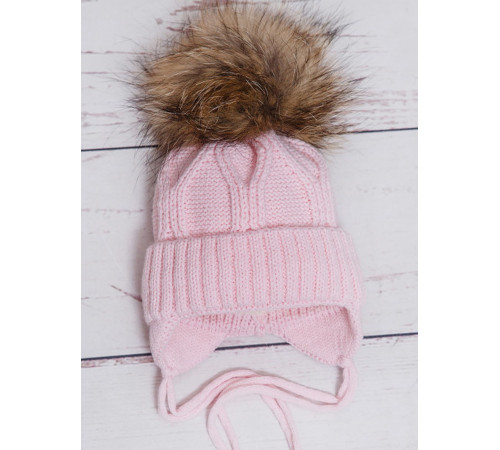 Вязаная шапочка Умка розовая