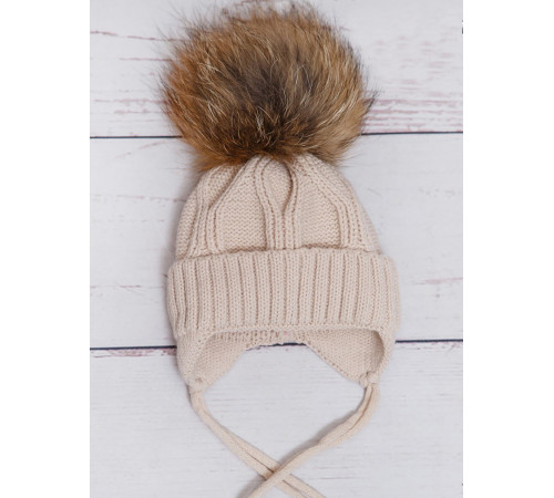Вязаная шапочка Умка крем-брюле
