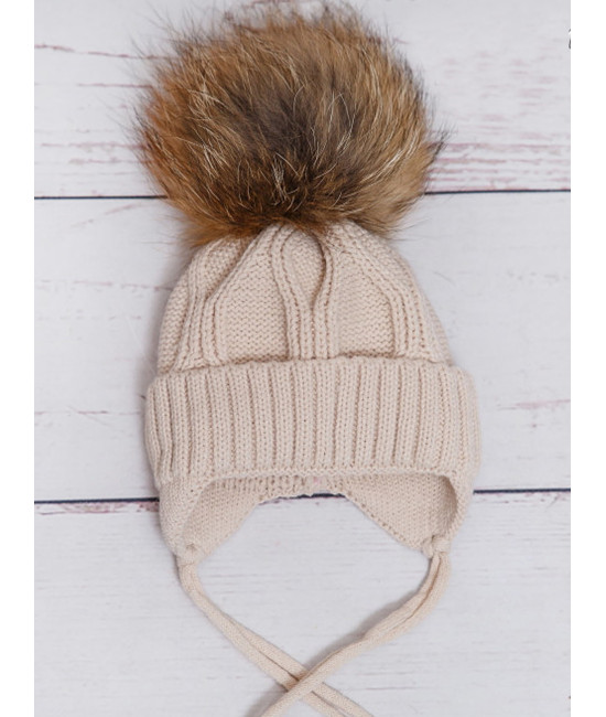 Вязаная шапочка Умка крем-брюле
