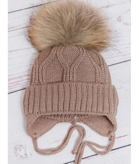 Вязаная шапочка Умка какао