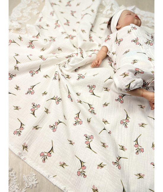 Летний комплект на выписку Айла цветочки