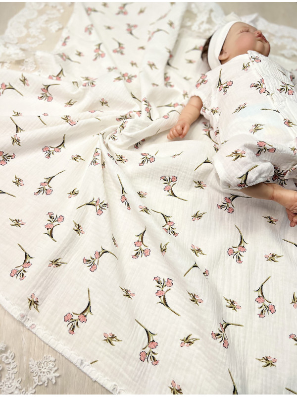 Летний муслиновый комплект Айла цветочки