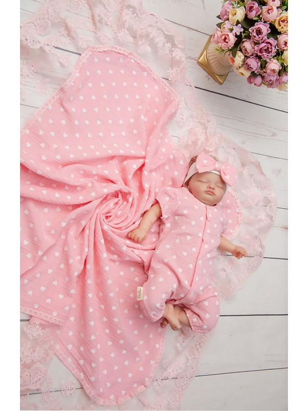 Летний муслиновый комплект Айла розовый