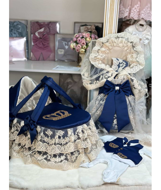 Комплект на выписку Азалия-Джентльмен синий