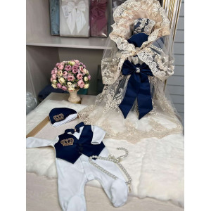 Комплект на выписку Азалия-Джентльмен синий