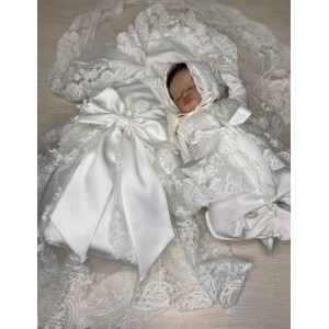 Комплект на выписку Азалия-Кокетка молочный