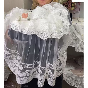 Комплект на выписку Азалия-Джентльмен белый-голубой