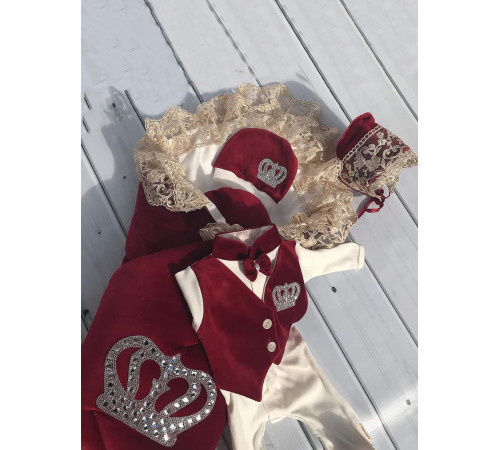 Комплект на выписку Бархат-Джентльмен бордовый