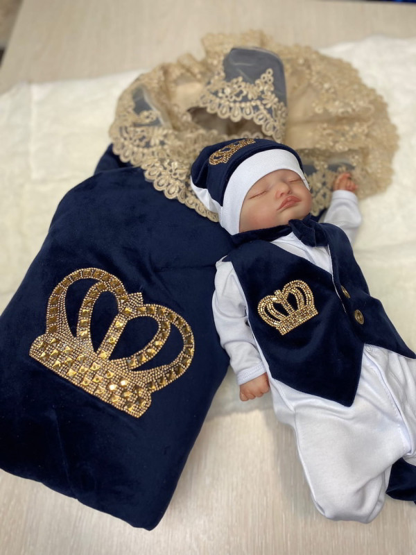 Комплект Бархат-Джентльмен синий-золото