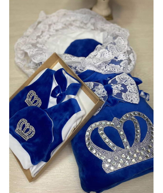 Комплект на выписку Мира-Джентльмен яркий-синий серебро