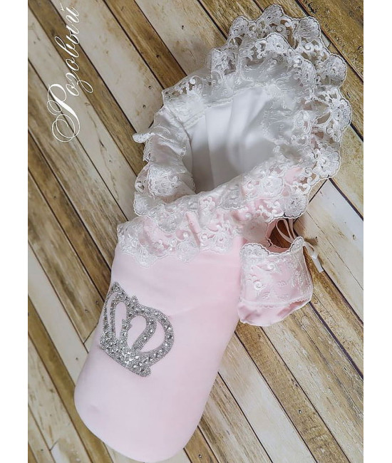 Конверт на выписку Бархат розовый