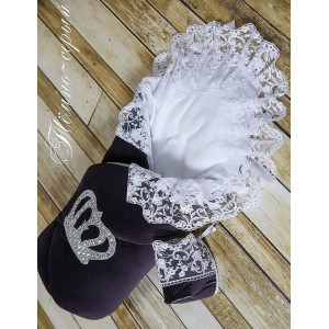 Конверт на выписку Бархат  темно-серый