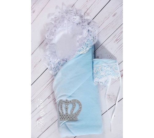 Конверт на выписку Бархат голубой