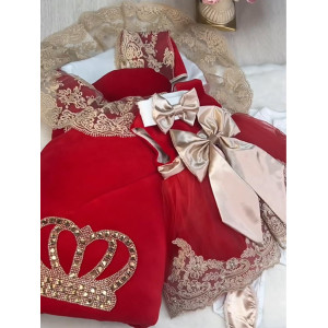 Комплект на выписку Бархат Лайт-Маркиза красный