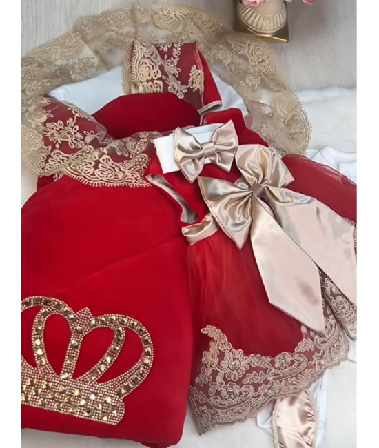 Комплект на выписку Бархат Лайт-Маркиза красный