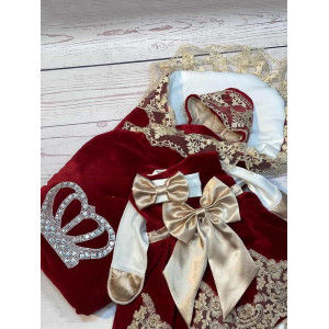 Комплект на выписку Бархат Лайт-Лея бордовый