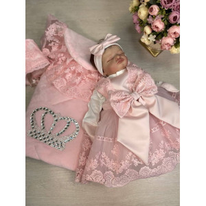 Комплект на выписку Бархат Лайт-Буше розовый