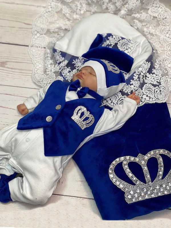 Комплект Бархат Лайт-Джентльмен яркий синий-серебро