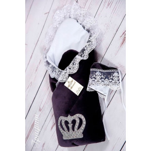 Конверт на выписку Бархат Лайт графит