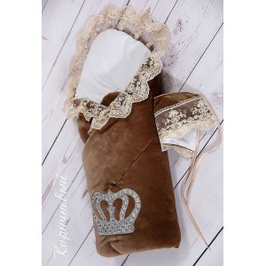 Конверт на выписку Asselina Бархат Лайт коричневый