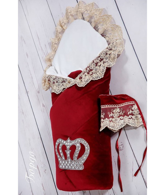 Конверт на выписку Бархат Лайт бордовый