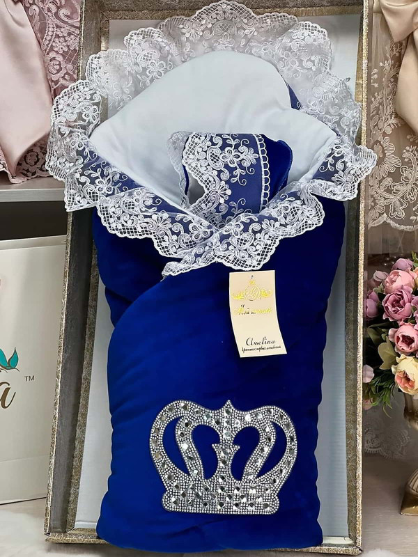 Конверт Бархат Лайт яркий-синий серебро