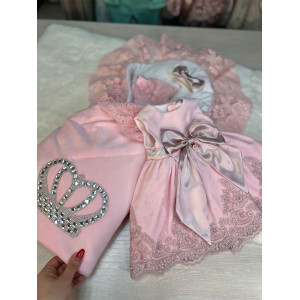 Комплект на выписку Бархат Лайт-Лея розовый