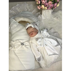 Комплект на выписку Бекки-Лея молочный