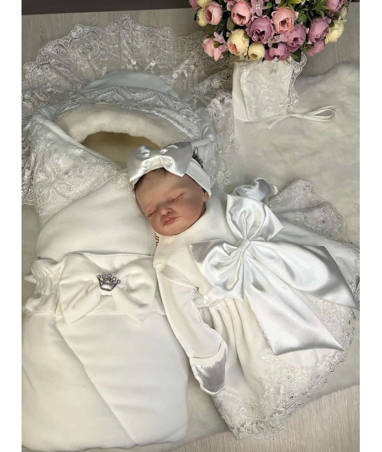 Комплект на выписку Бекки-Лея молочный