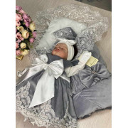 Комплект на выписку для девочки Бекки-Лея серый