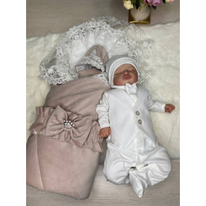 Комплект на выписку для мальчика Бекки-Джентльмен какао-молочный