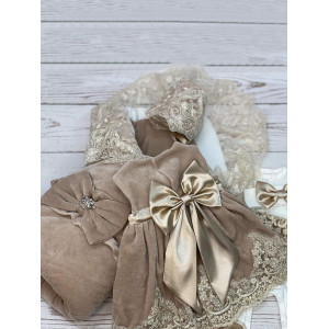 Комплект на выписку для девочки Бекки-Лея какао