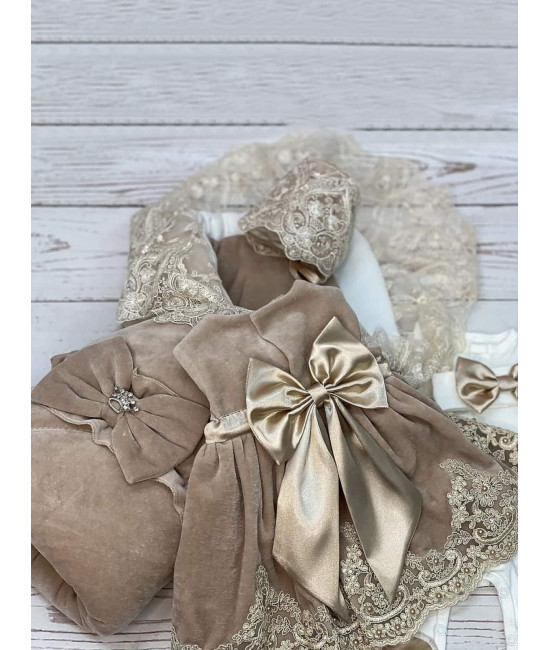 Комплект на выписку для девочки Бекки-Лея какао