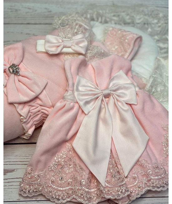 Комплект на выписку Бекки-Лея розовый